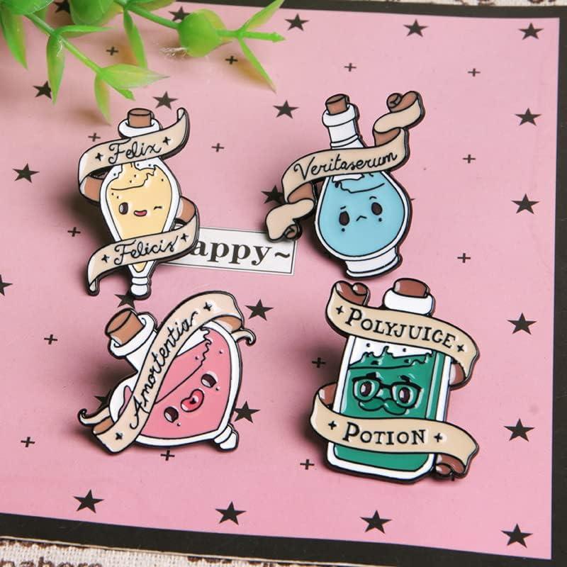 Conjunto de 4 Pines de Esmalte Ximimark Botellas de Poción