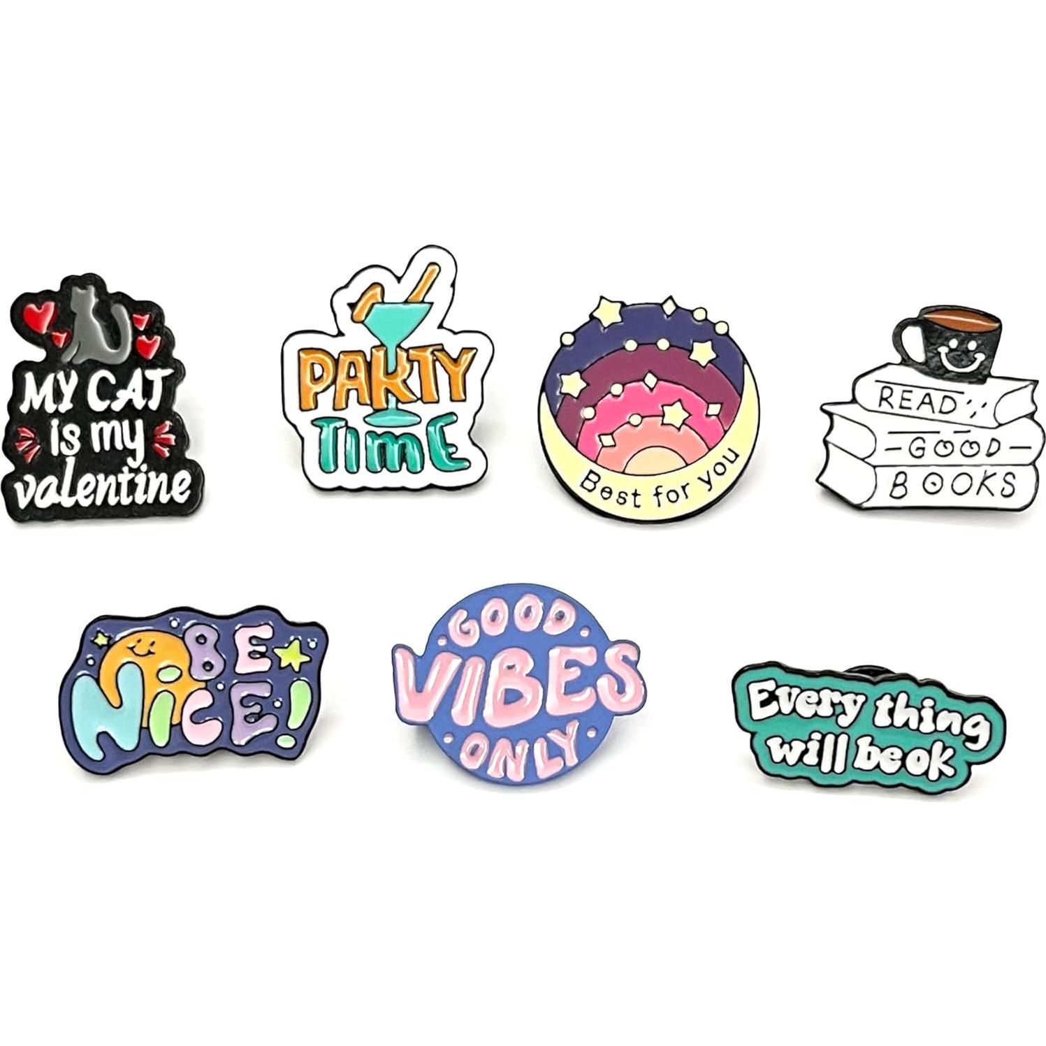 Conjunto de 12 Pines de Esmalte NingLang para Ropa y Mochilas