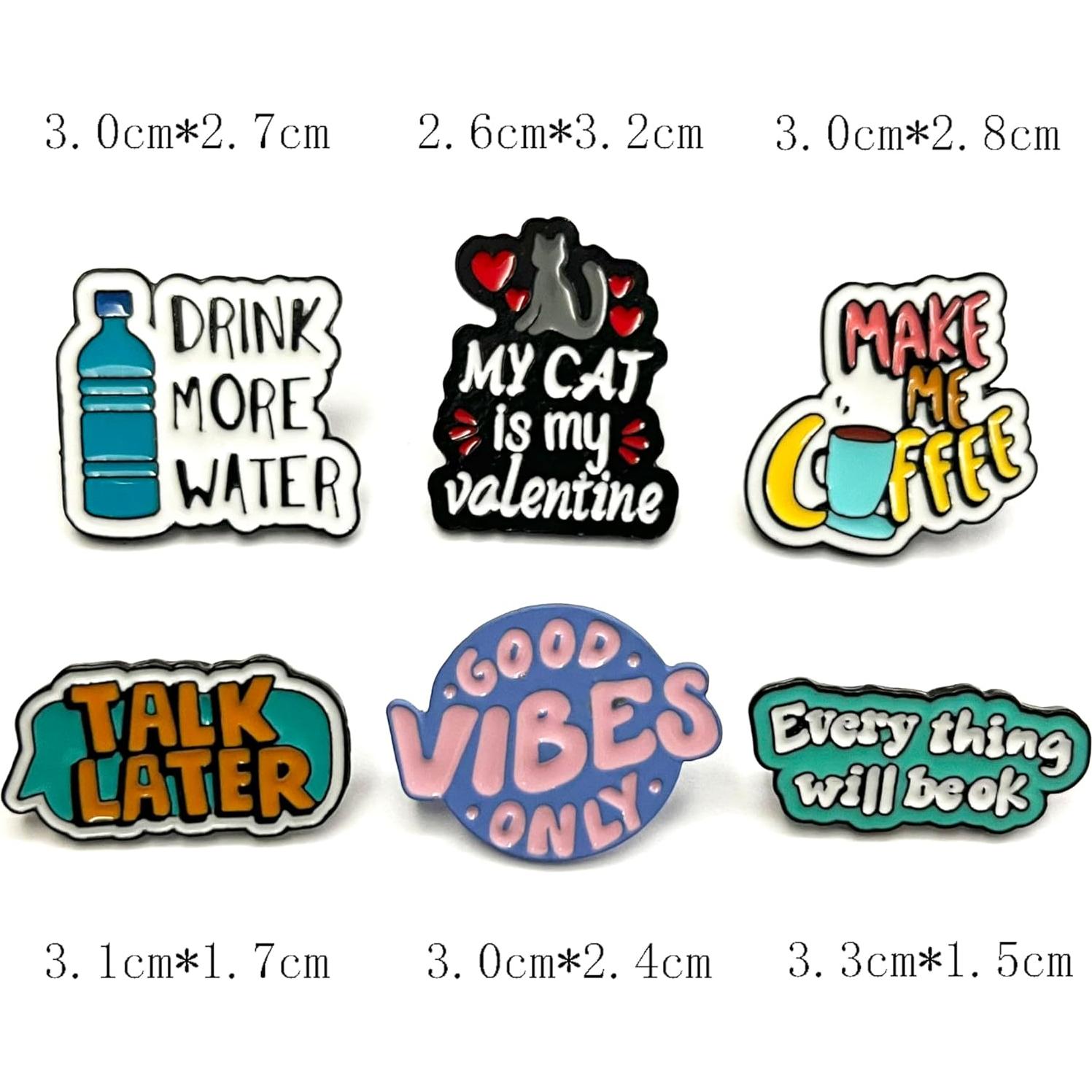 Conjunto de 12 Pines de Esmalte NingLang para Ropa y Mochilas