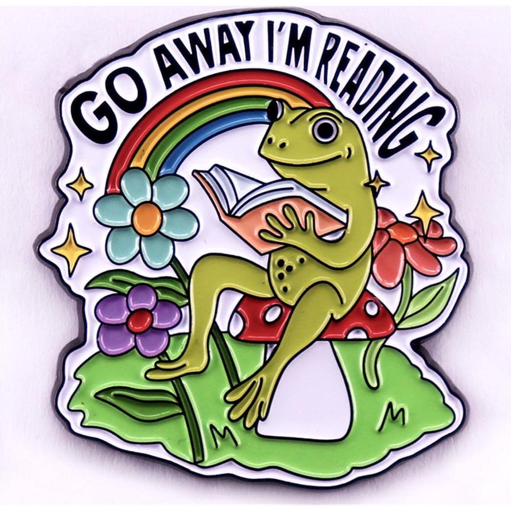 Pin de Esmalte Rana Lectora Yangjinyu - Broche Animal Verde