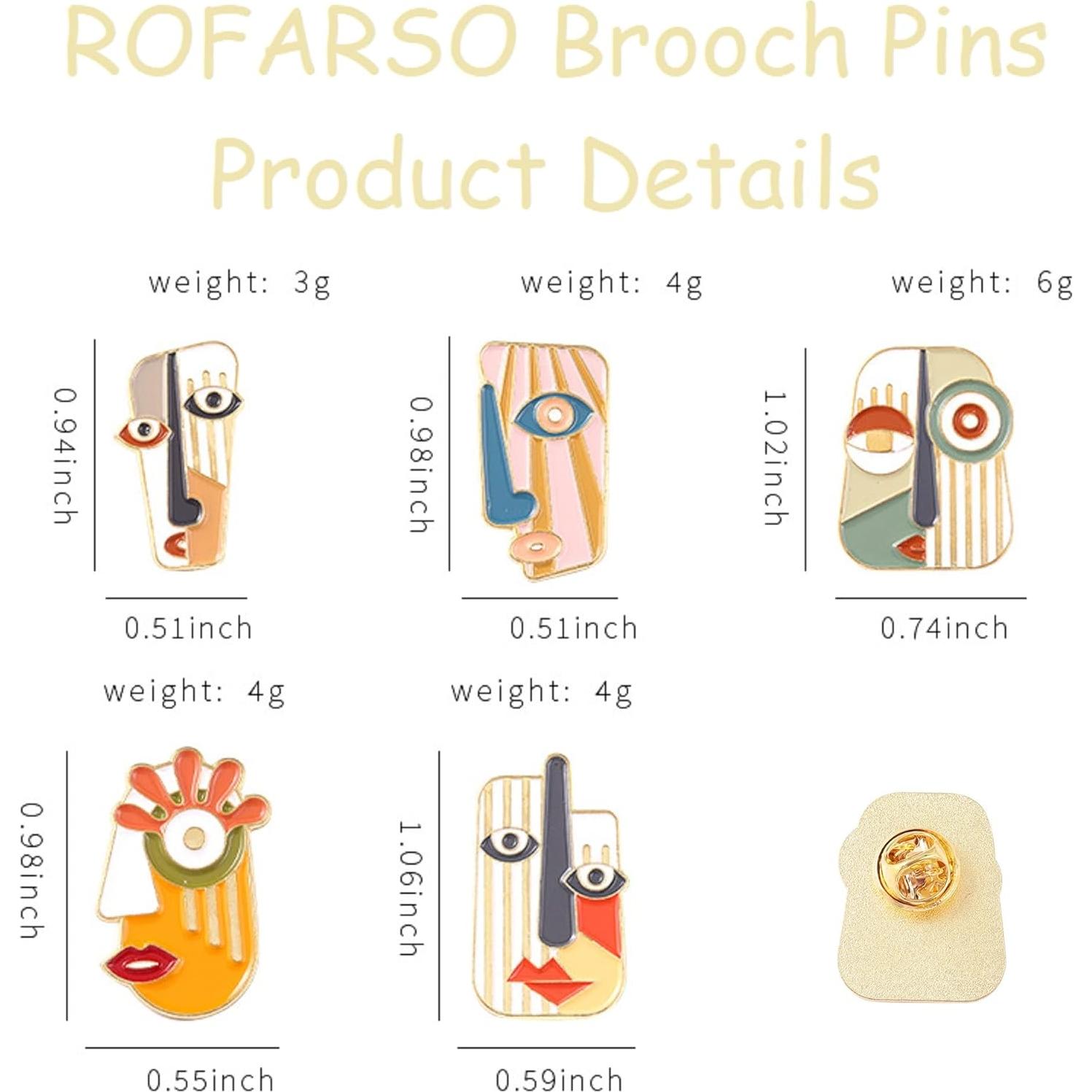 Conjunto de Pines de Solapa ROFARSO - Arte Abstracto Picasso, 5 Piezas