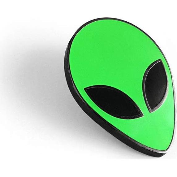 Pin de Solapa Esmalte Cabeza de Alien Verde Pinsanity 2.54cm