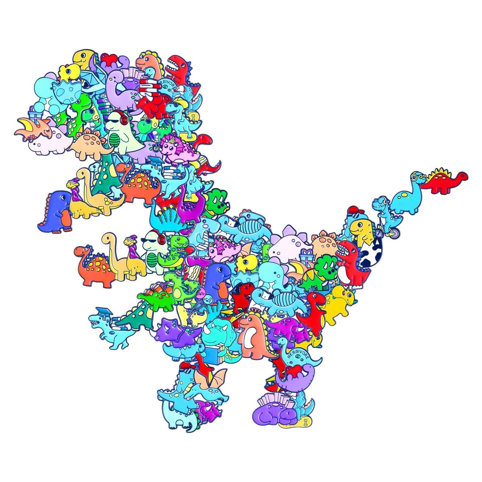 100 Pines de Esmalte de Dinosaurio Ceenna para Mochilas