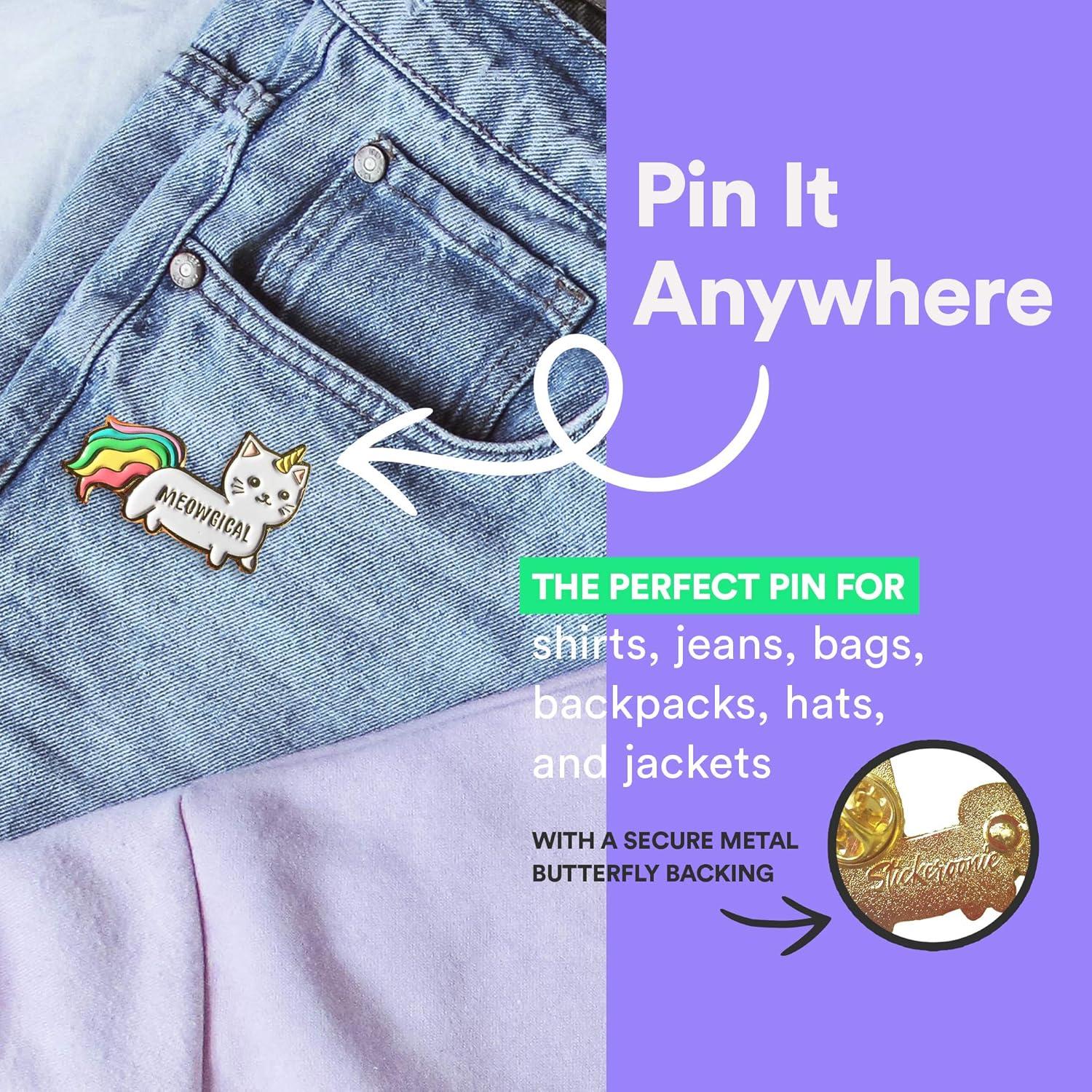 Pin de Solapa Caticorn Meowgical Stickeroonie 3.56 cm Dorado