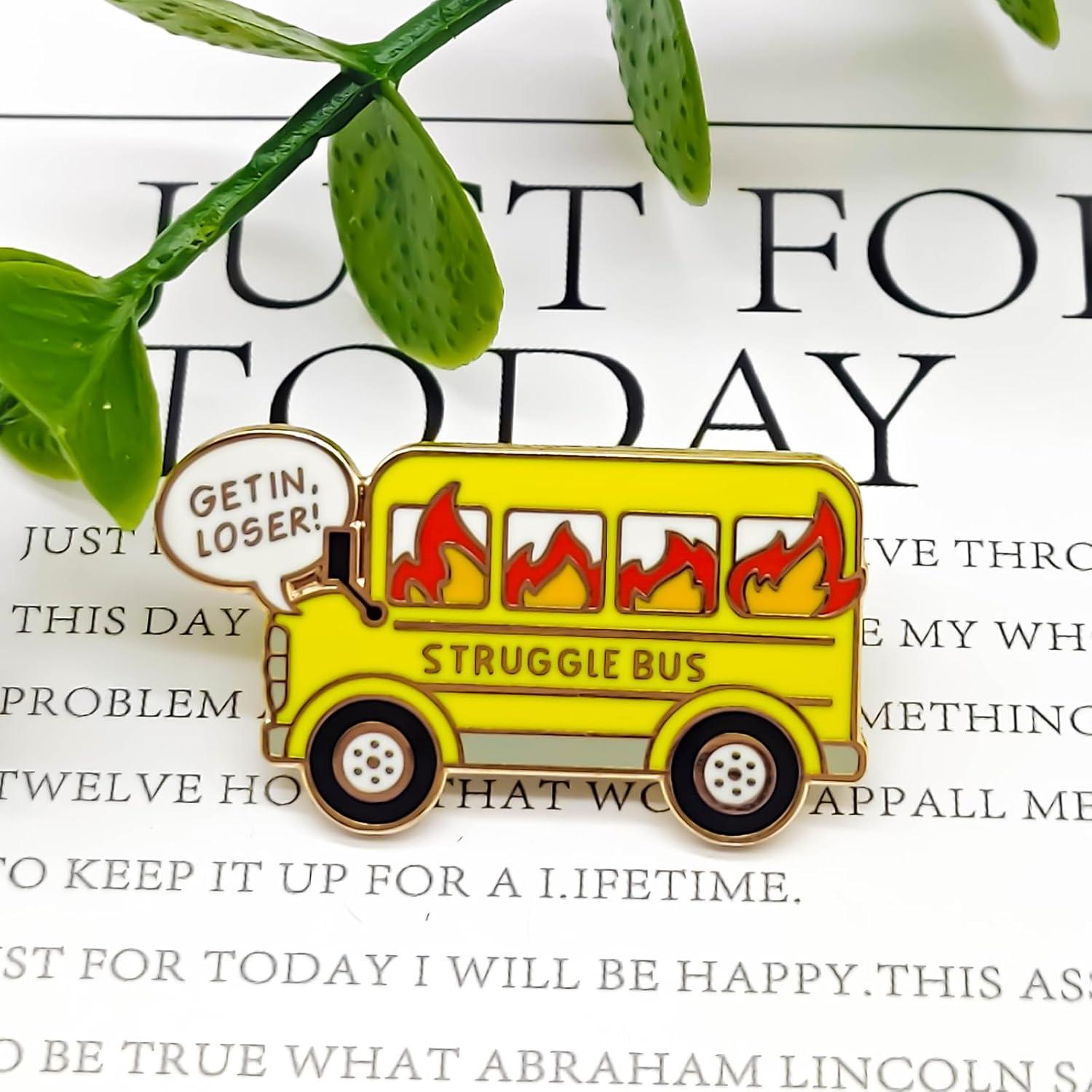 Pin de Insignia de Autobús en Llamas - Esmalte - 3.48 cm