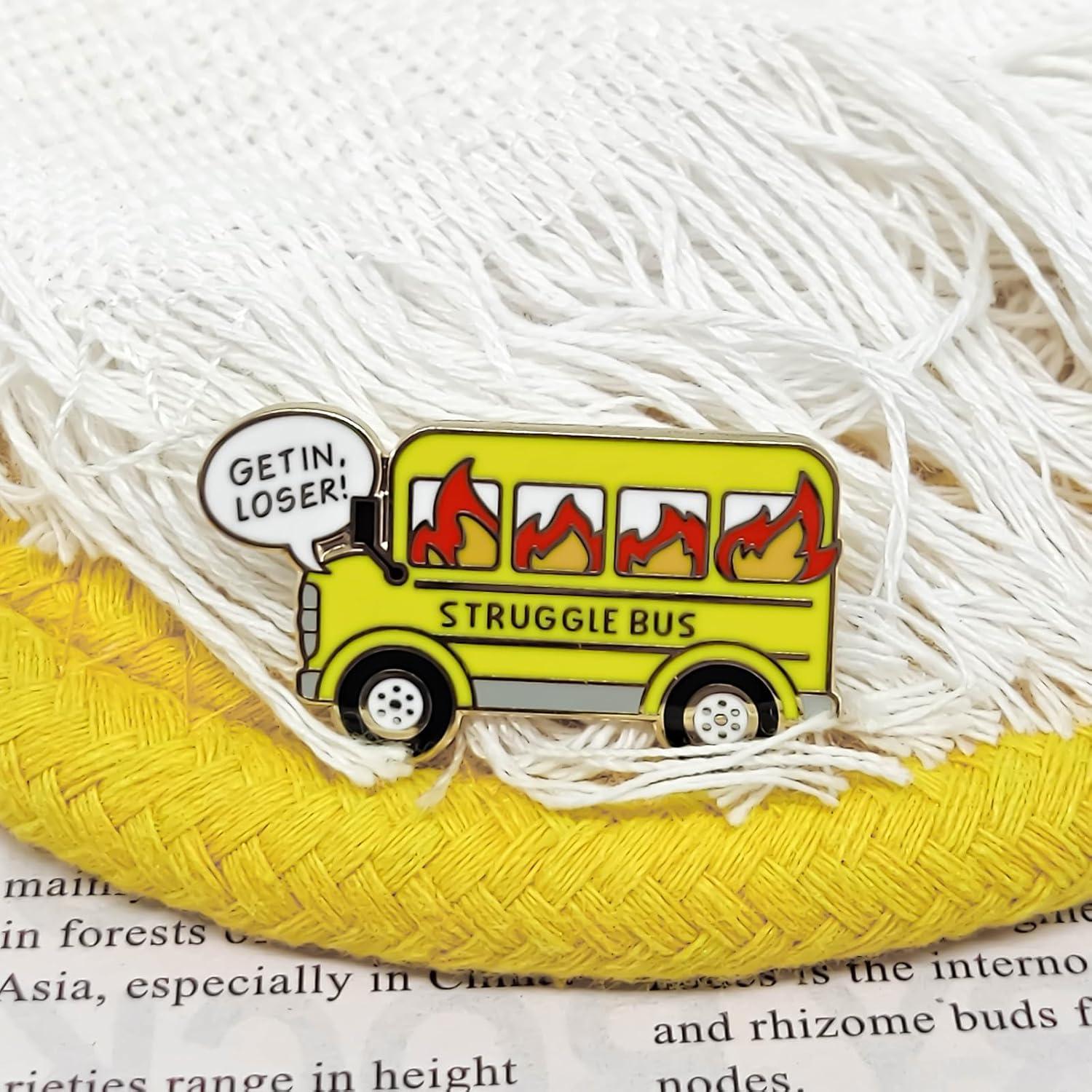 Pin de Insignia de Autobús en Llamas - Esmalte - 3.48 cm