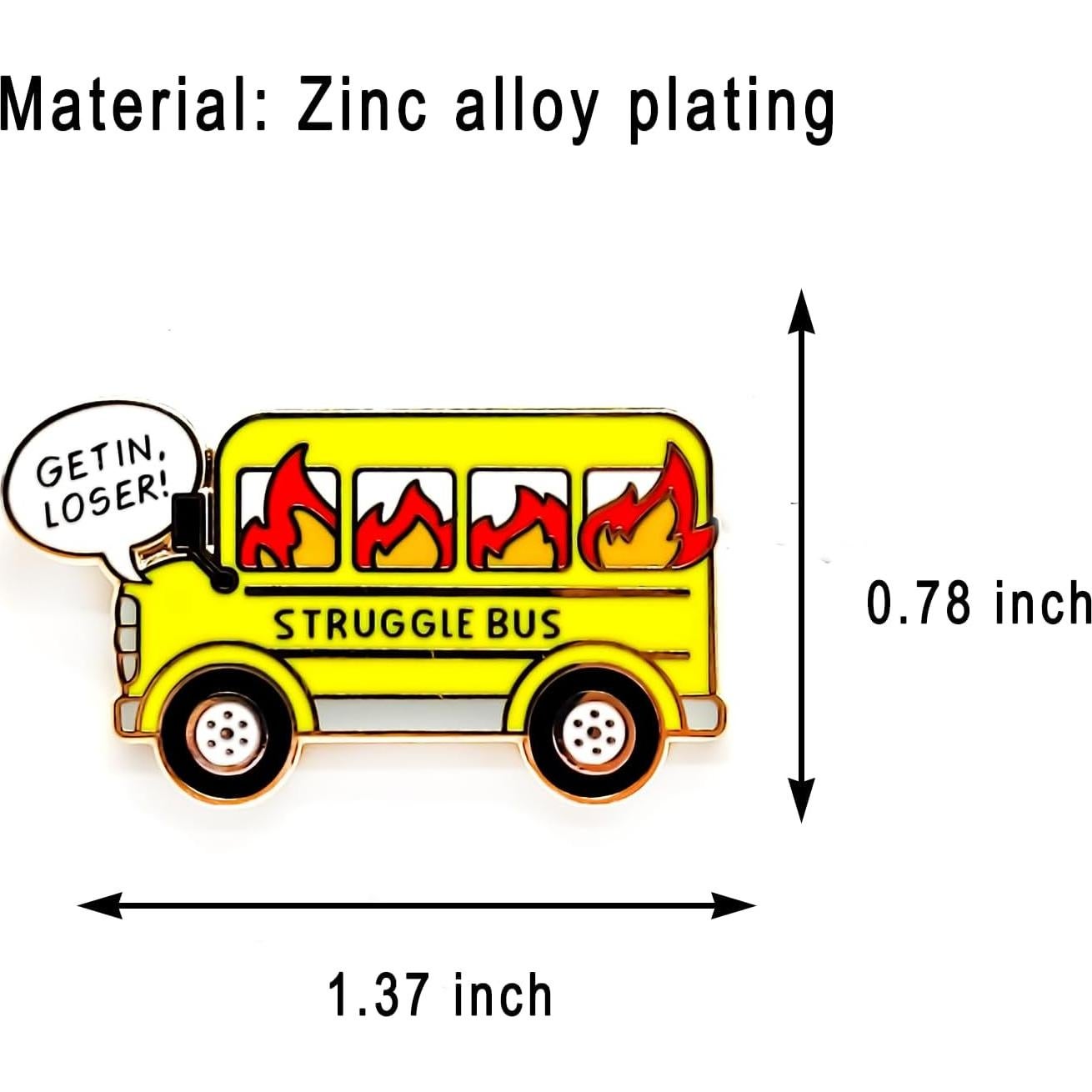 Pin de Insignia de Autobús en Llamas - Esmalte - 3.48 cm