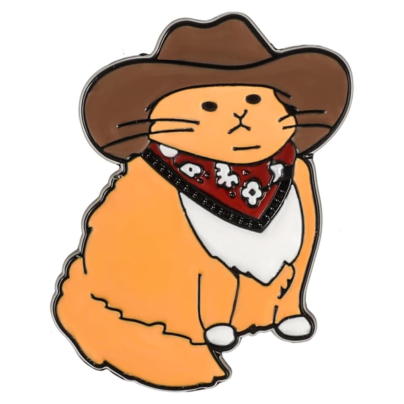 Pin de esmalte Gato Vaquero WLLHYF 3.05x2.29cm 6g