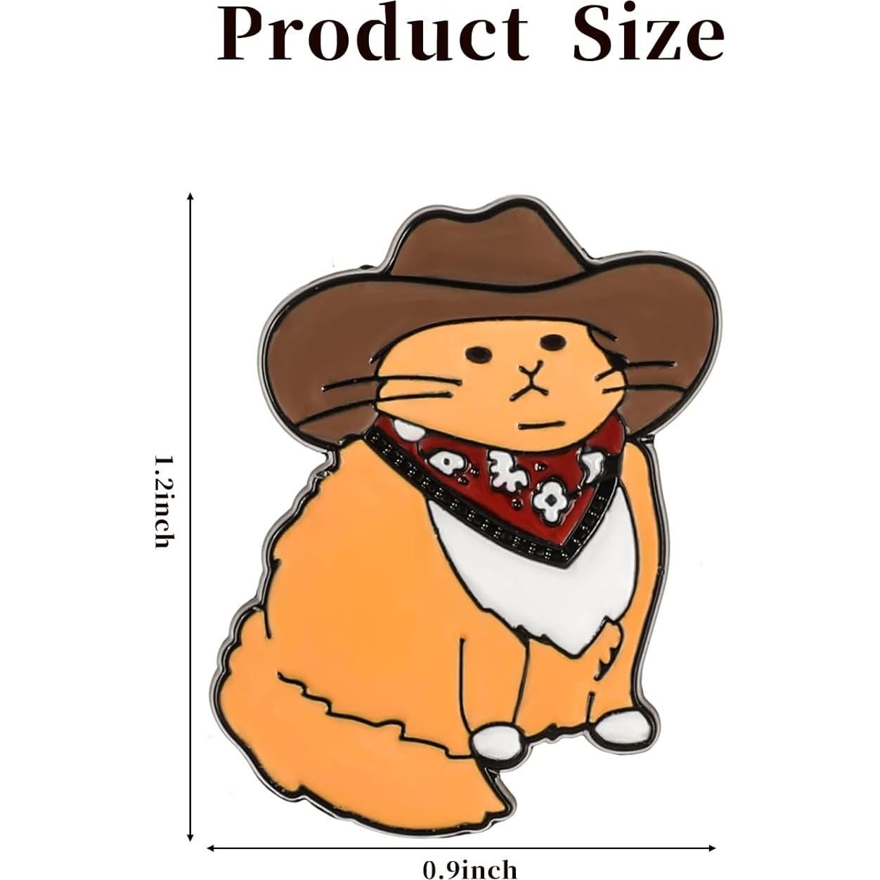 Pin de esmalte Gato Vaquero WLLHYF 3.05x2.29cm 6g