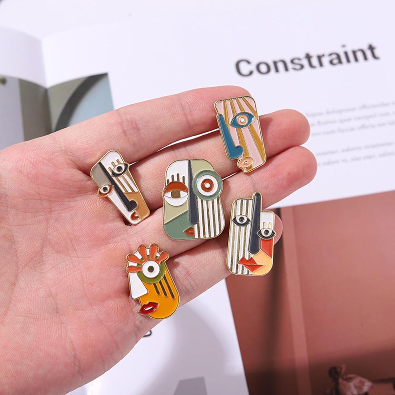 Conjunto de 5 Broches de Esmalte Estilo Picasso - DD-life