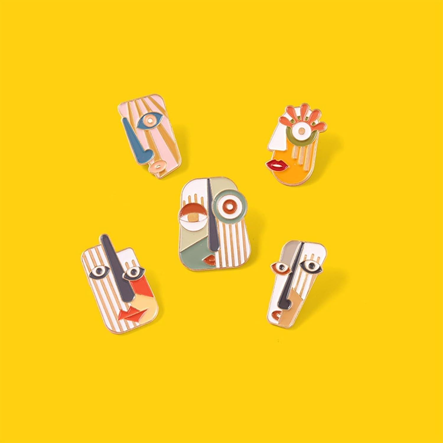 Conjunto de 5 Broches de Esmalte Estilo Picasso - DD-life