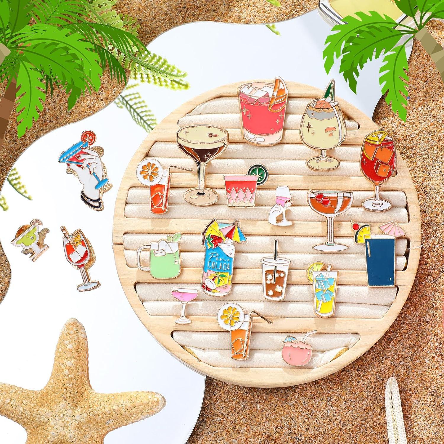 Conjunto de 20 Pines de Esmalte de Cóctel Quelay - Accesorios de Moda