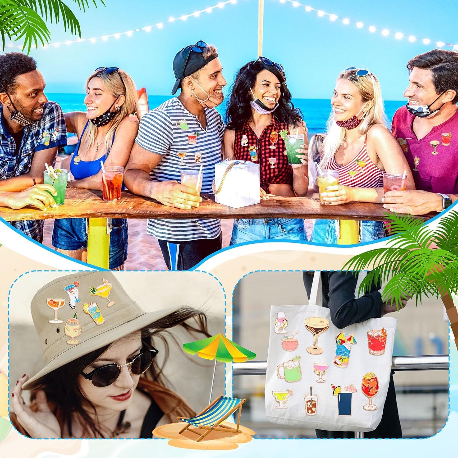 Conjunto de 20 Pines de Esmalte de Cóctel Quelay - Accesorios de Moda