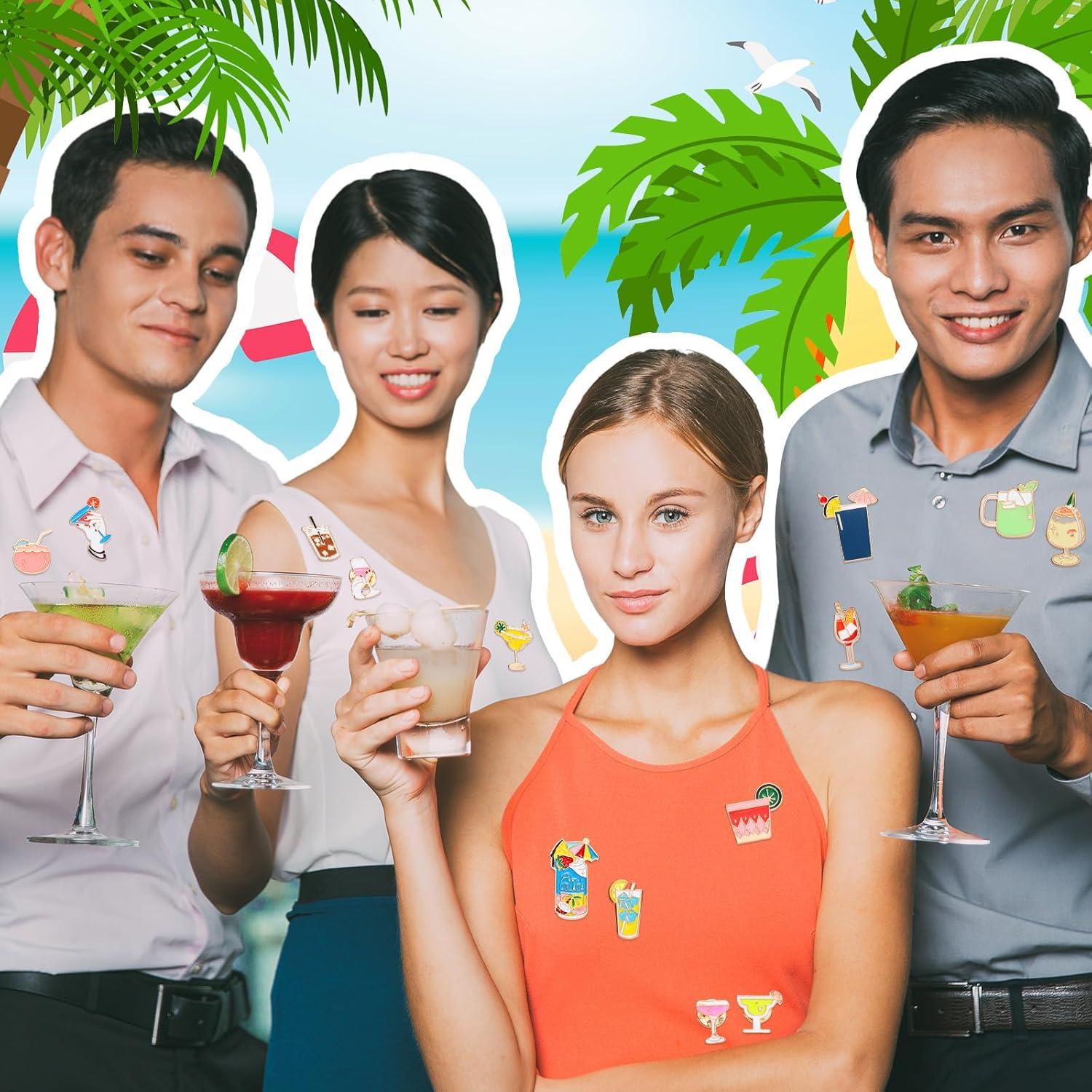 Conjunto de 20 Pines de Esmalte de Cóctel Quelay - Accesorios de Moda