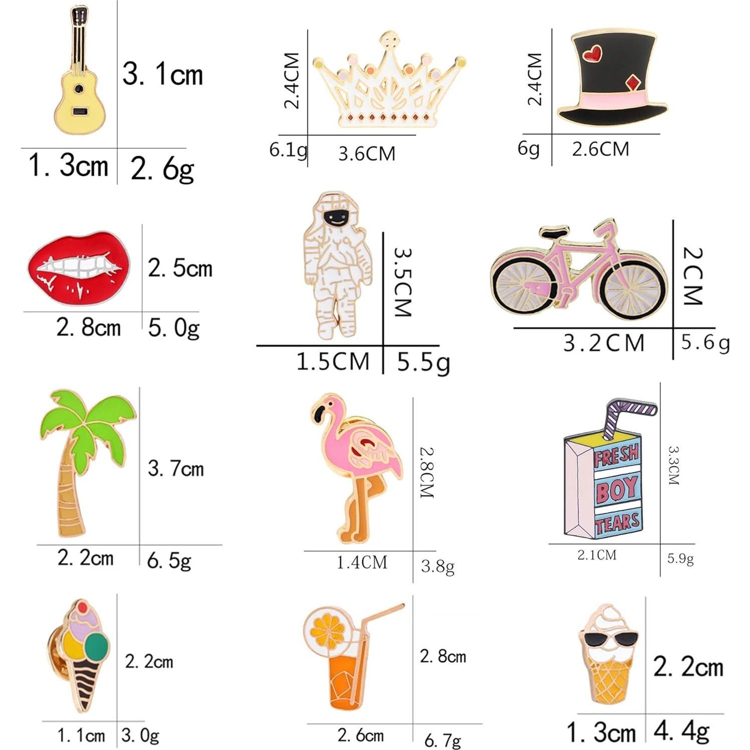 Conjunto de 25 Pines de Solapa de Esmalte EuTengHao - Multicolor