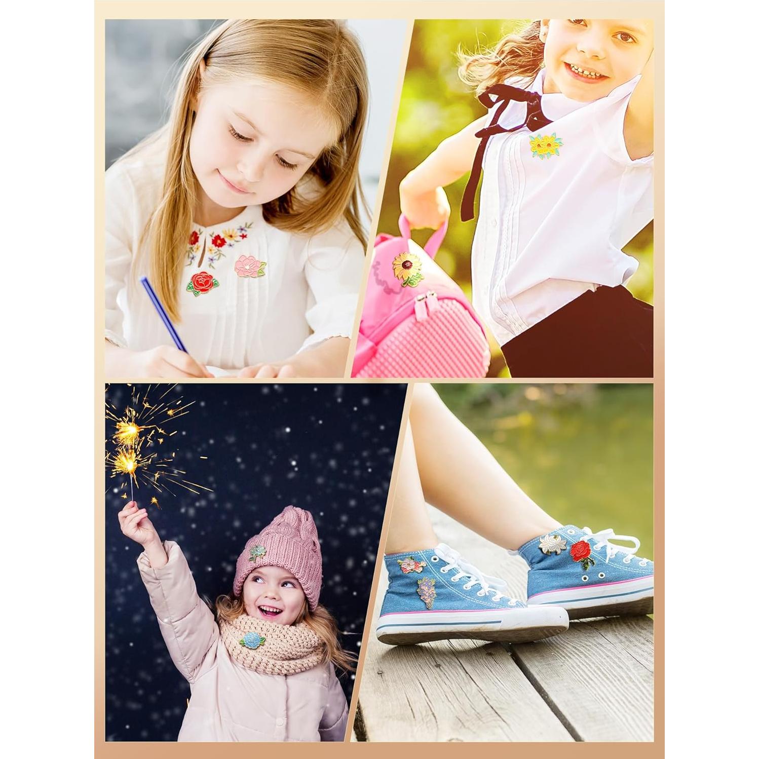 Conjunto de 20 Pines de Esmalte Floral Ferraycle para Mochila