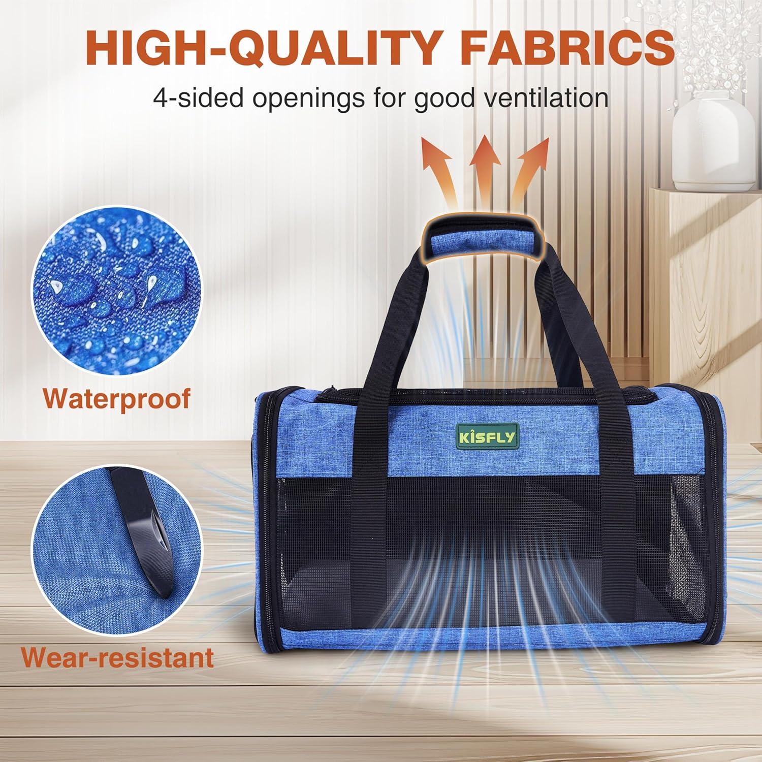 Transportín KISFLY Azul Aprobado Aerolíneas 43x28x25 cm