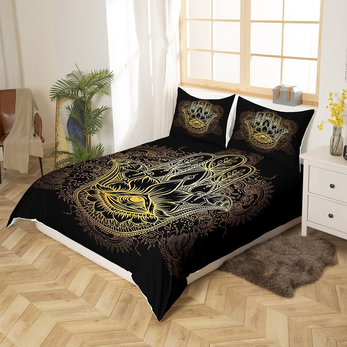 Juego de Ropa de Cama Rey Castle Fairy Mano Dorada 3 Piezas
