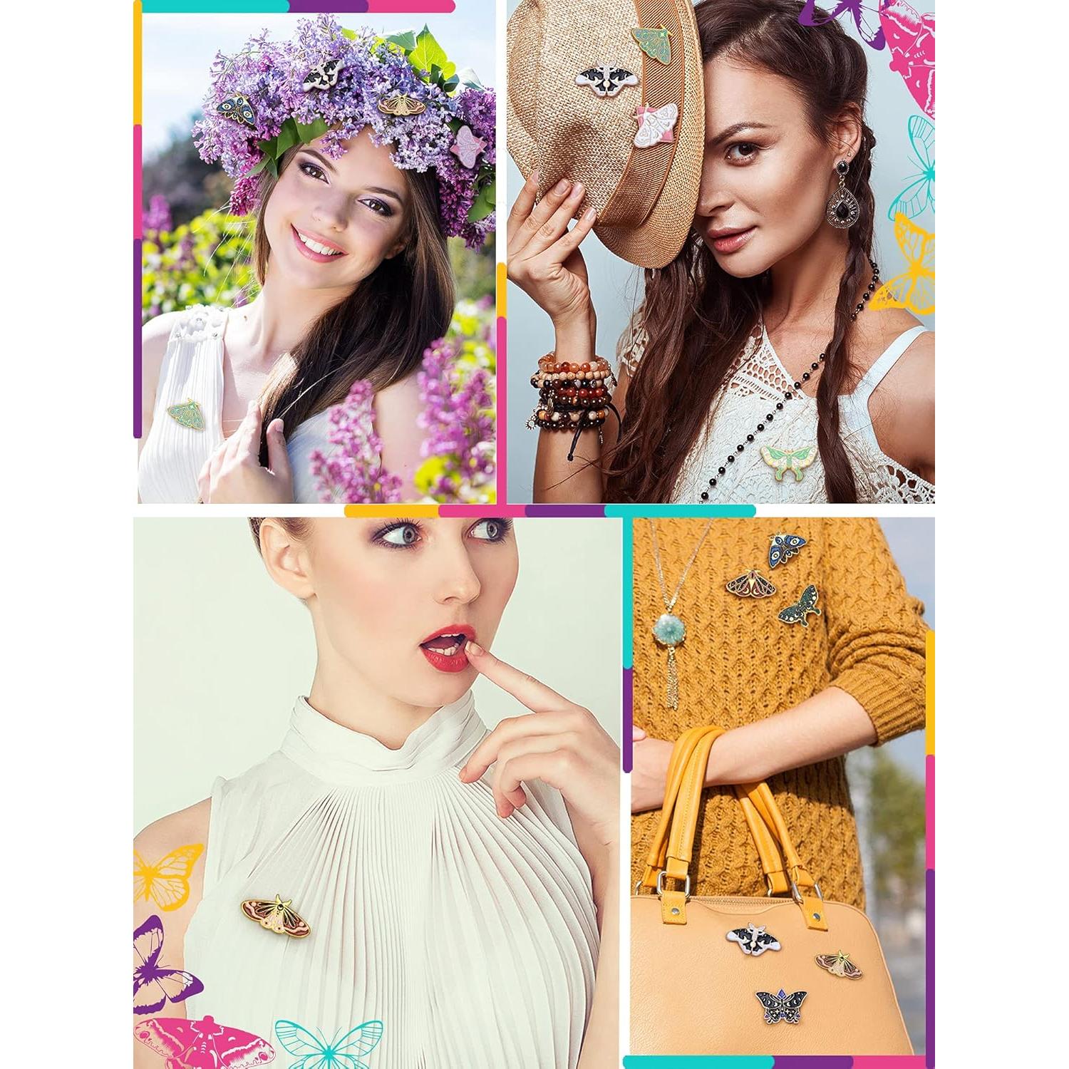 Conjunto de 10 Pines de Esmalte Janinka - Mariposa y Horror