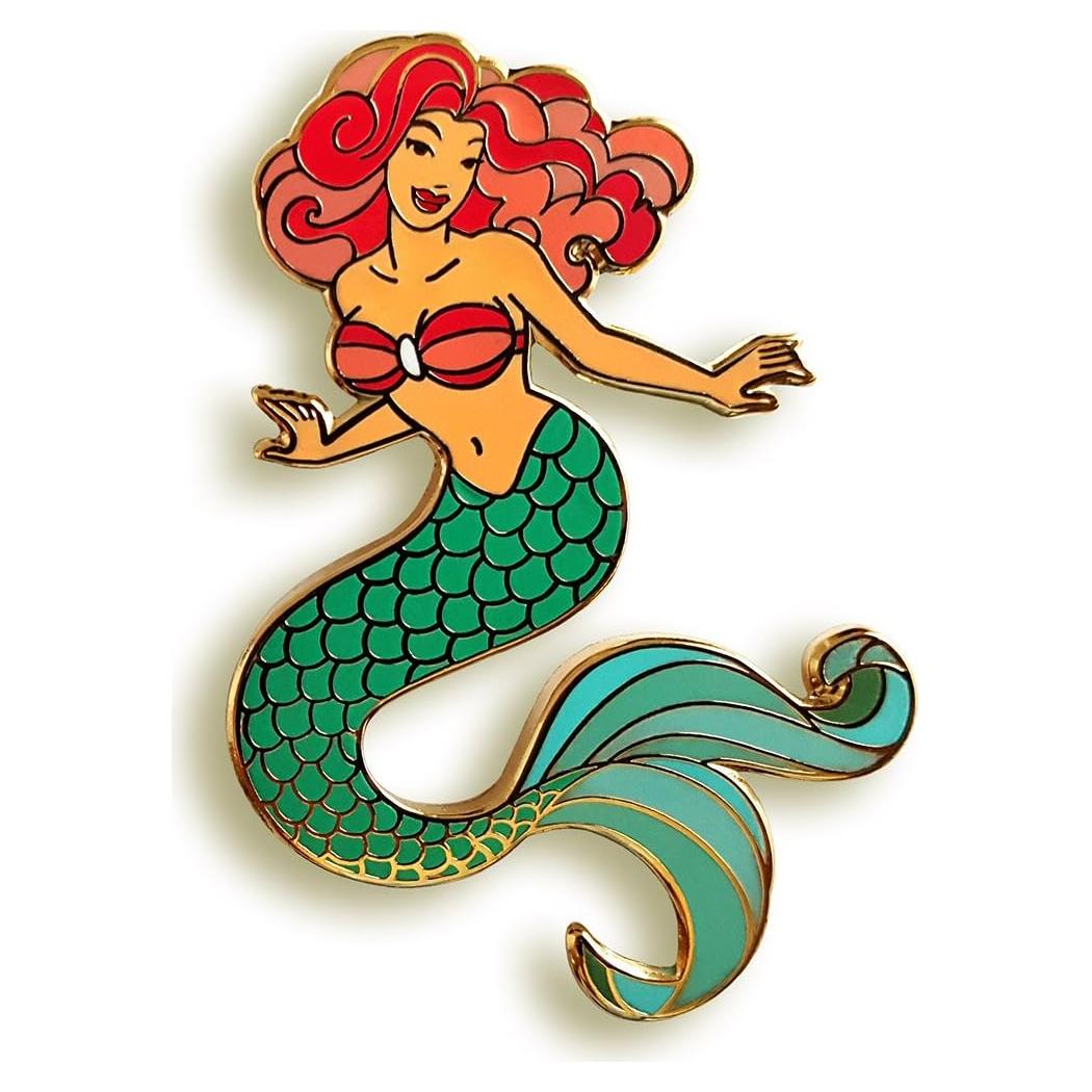 Pin de Esmalte Sirena Pinsanity 4.45cm Metal Dorado