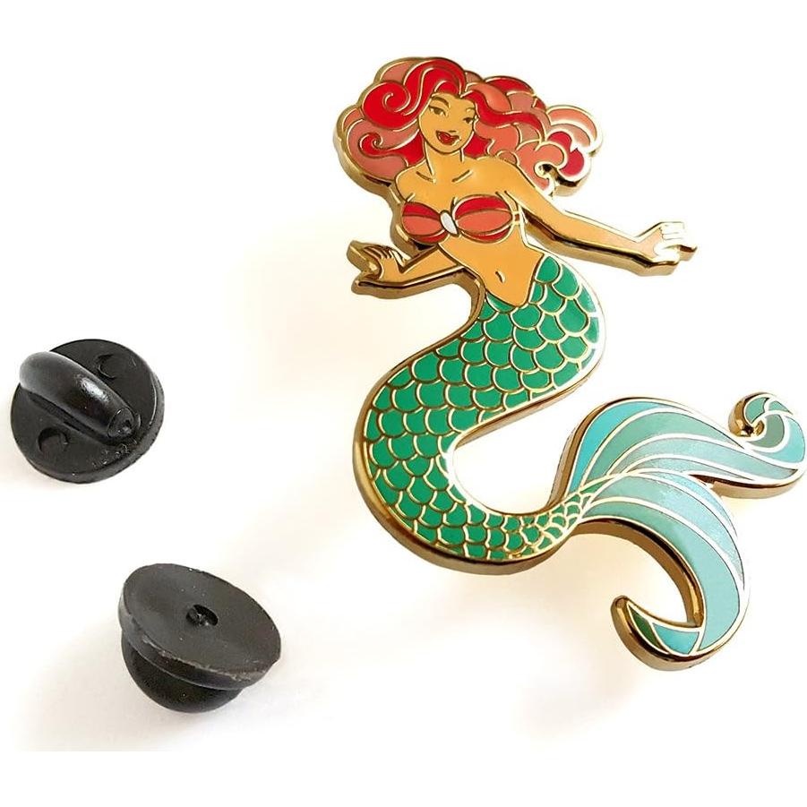 Pin de Esmalte Sirena Pinsanity 4.45cm Metal Dorado