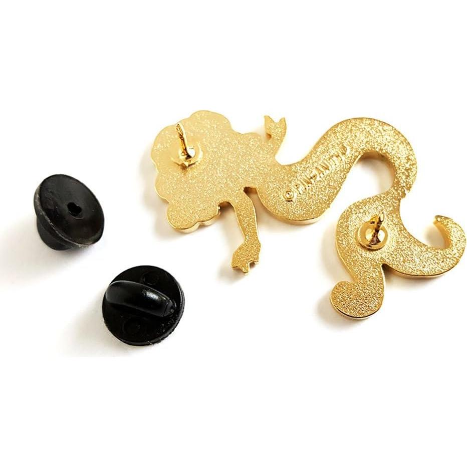 Pin de Esmalte Sirena Pinsanity 4.45cm Metal Dorado