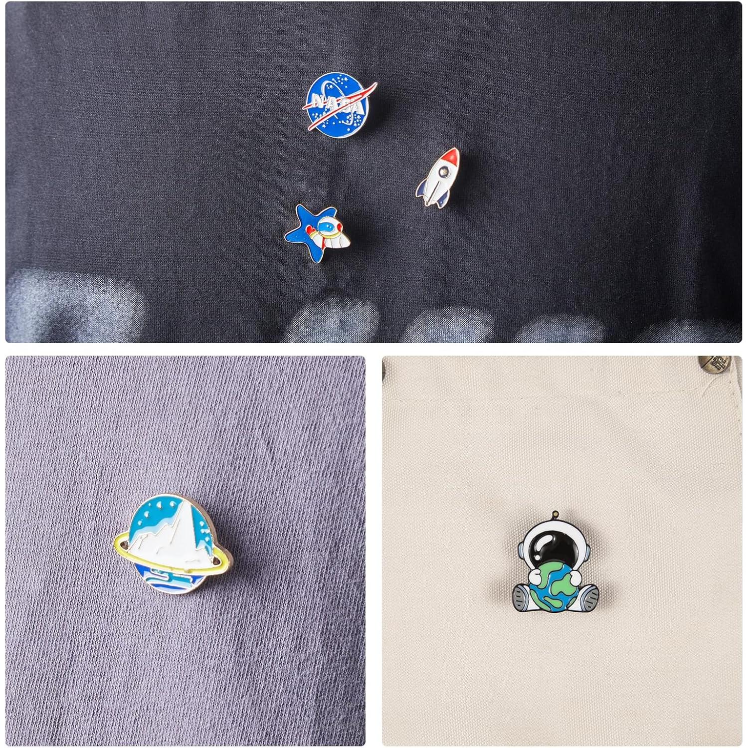 20 Pines de Esmalte Espaciales Nicime para Mochila y Ropa