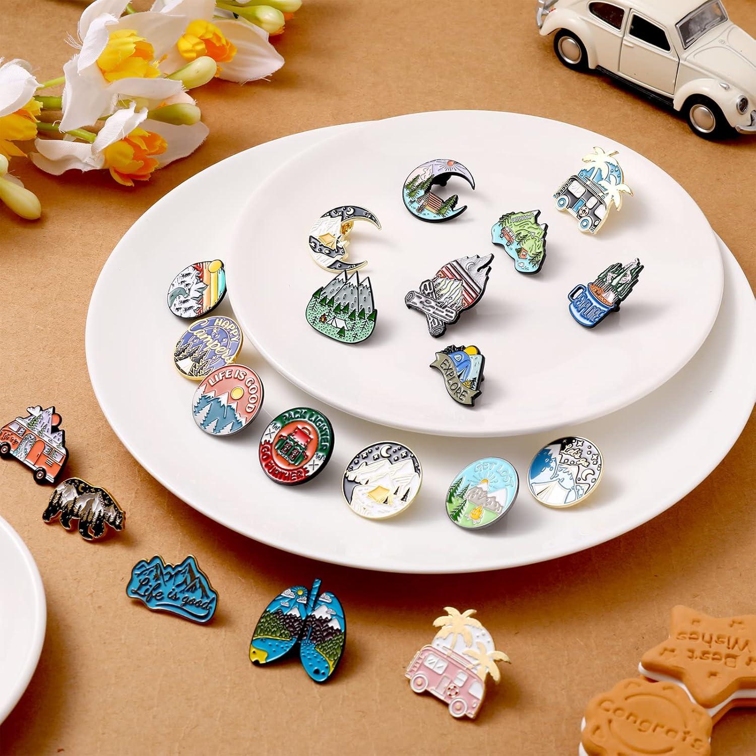 Conjunto de 20 Pines de Esmalte Janinka para Camping