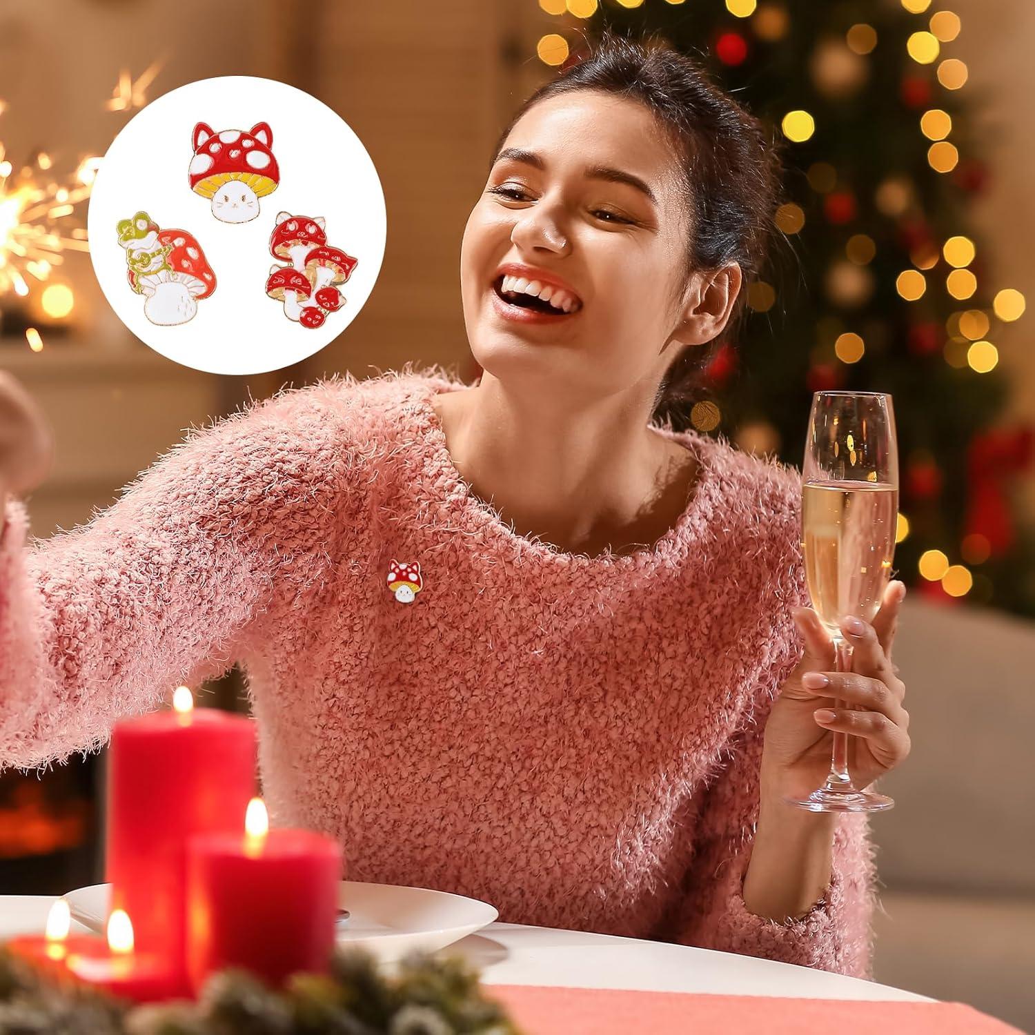 40 Pines de Esmalte de Champiñón IDOEJOY para Mochilas y Ropa