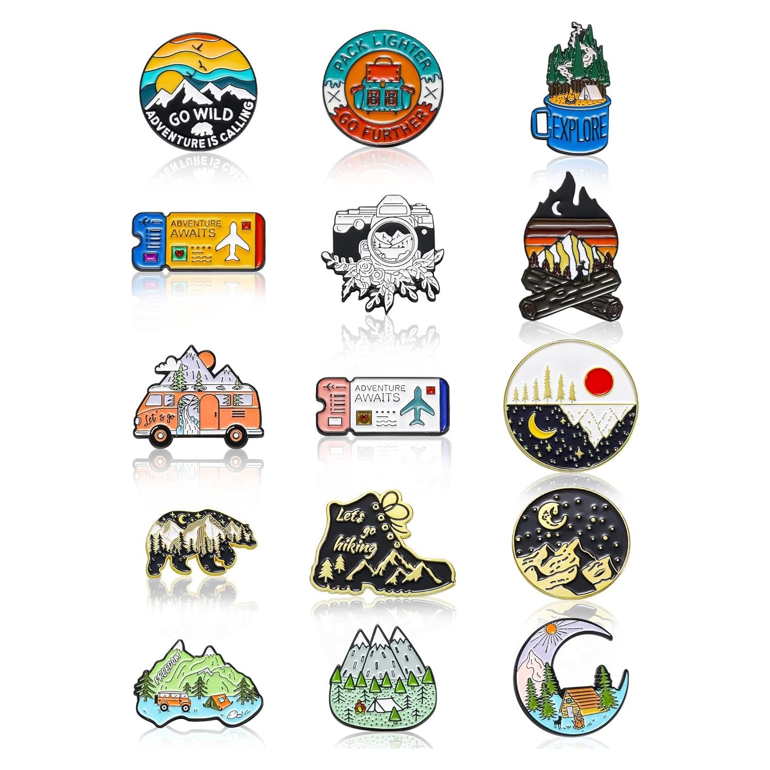 15 Pines de Esmalte Aventura al Aire Libre Hanaive - Decoración