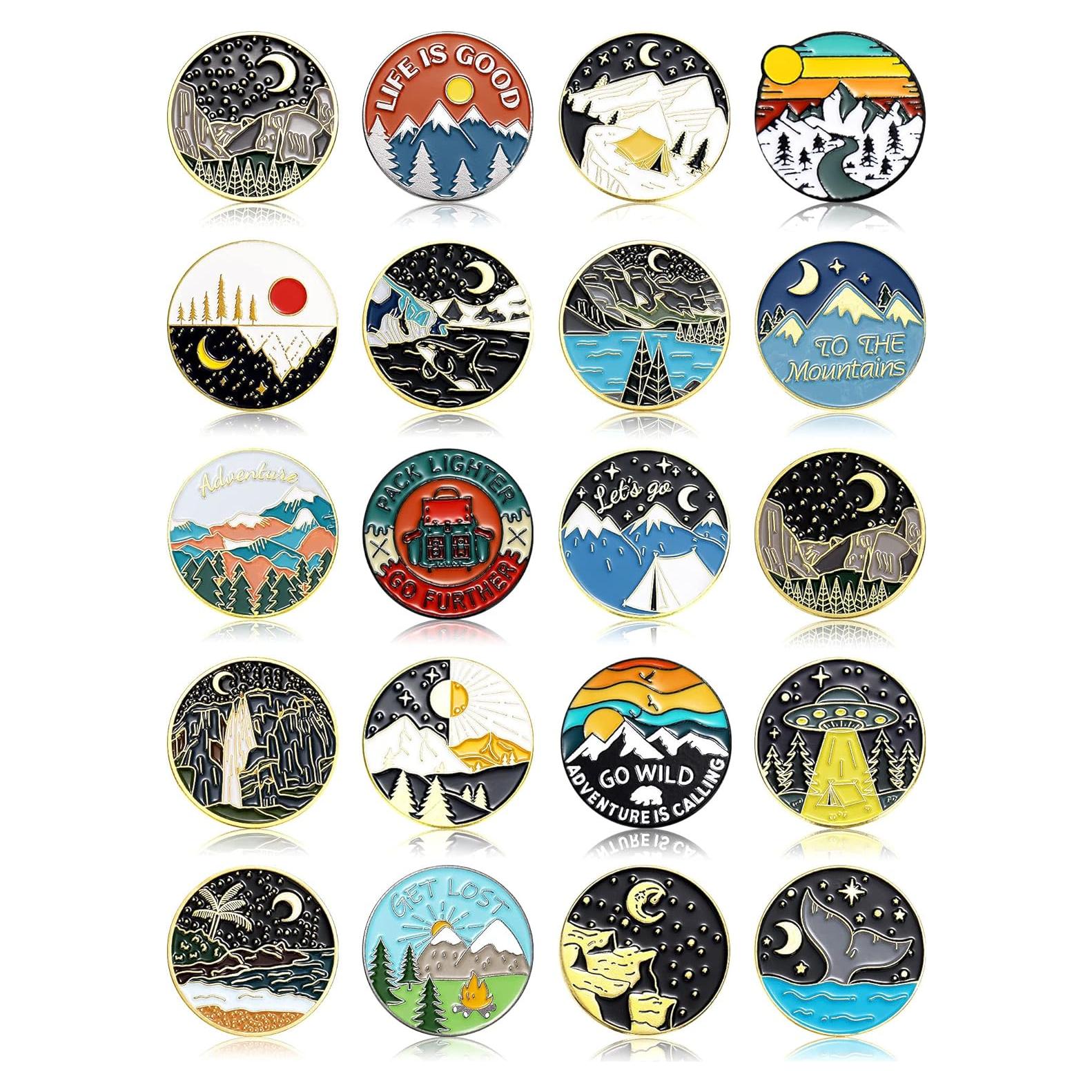 BBTO 20 Pines de Esmalte Vintage para Mochilas - Set Aesthetic