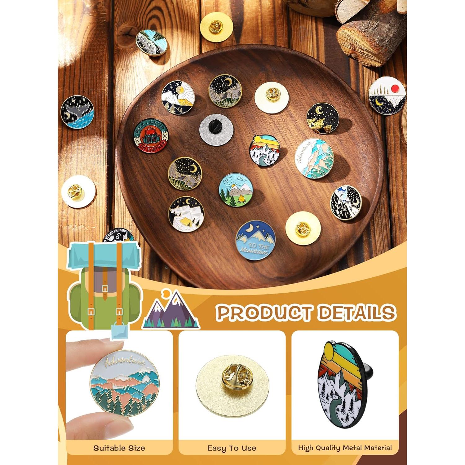 BBTO 20 Pines de Esmalte Vintage para Mochilas - Set Aesthetic