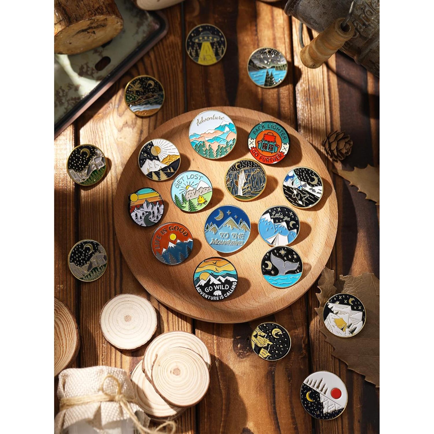 BBTO 20 Pines de Esmalte Vintage para Mochilas - Set Aesthetic