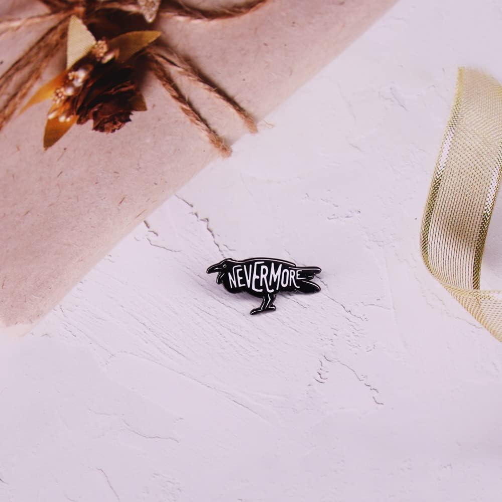 Pin de Metal Esmalte Edgar Allan Poe Cuervo Nunca Más 30mm