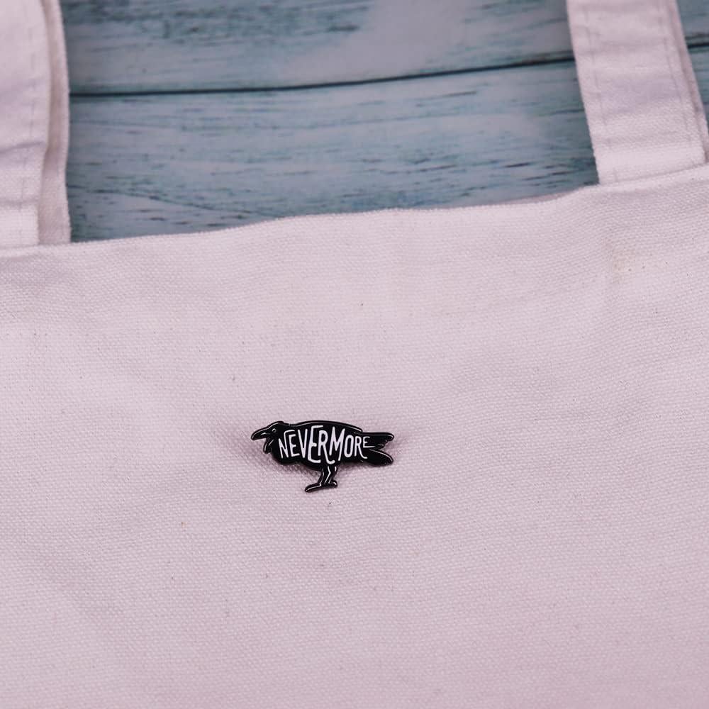 Pin de Metal Esmalte Edgar Allan Poe Cuervo Nunca Más 30mm