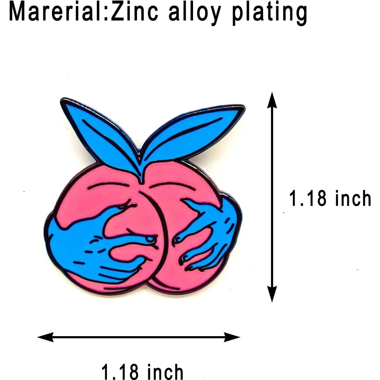 Pin de Esmalte Durazno Rosa SKYFENGCN - 3 cm - Insignia para Ropa