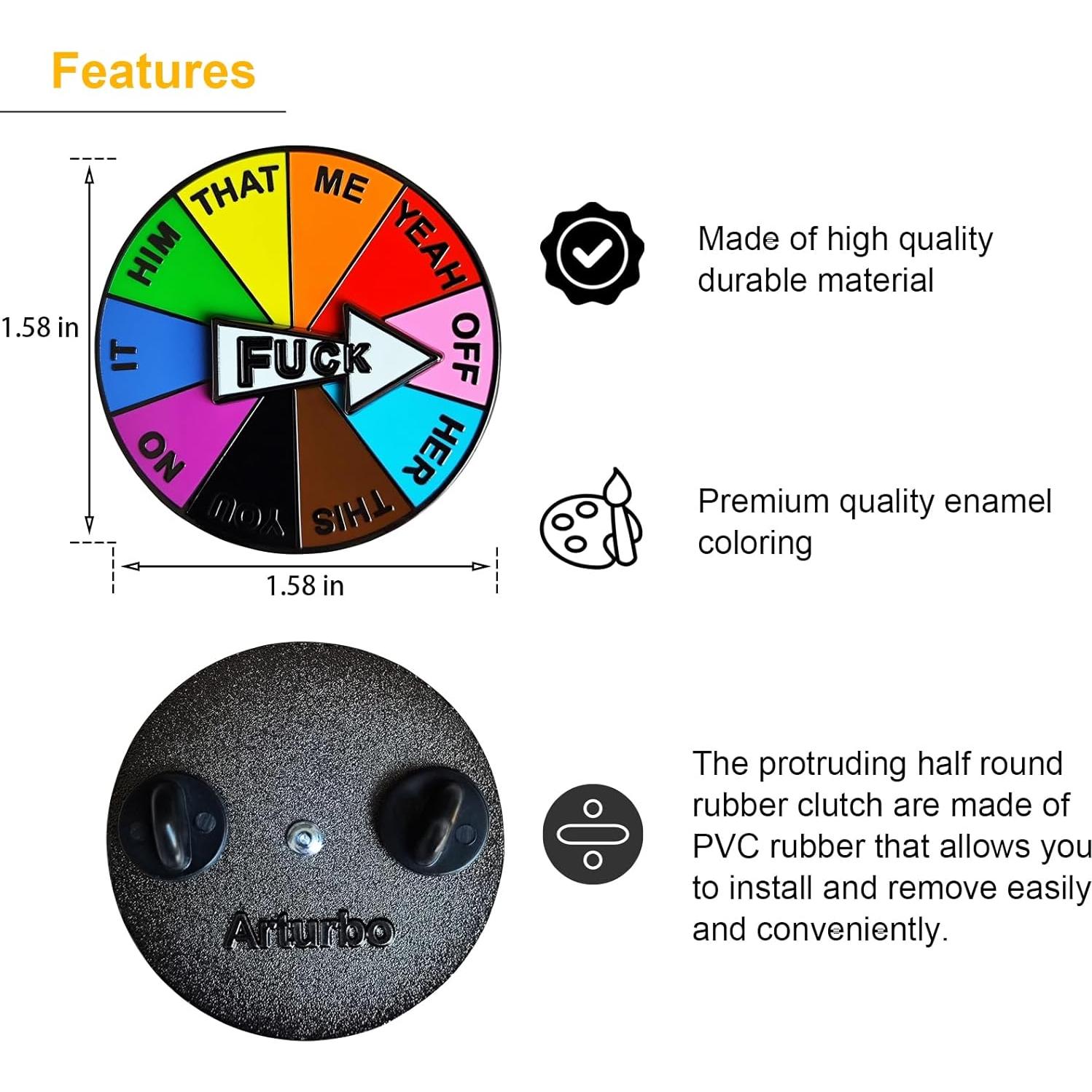 Pin Giratorio de Esmalte Arturbo Rueda de Suerte 360°