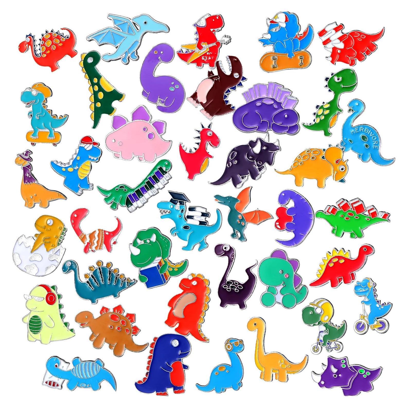 Giegxin 40 Pines de Esmalte de Dinosaurio para Ropa y Mochilas