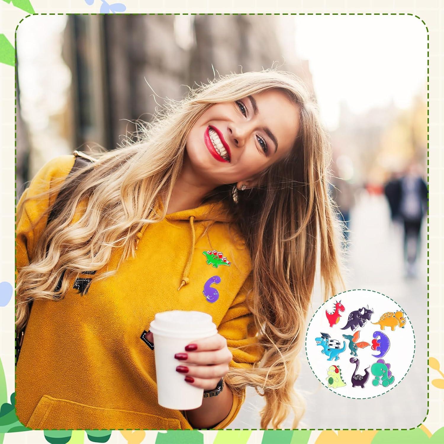 Giegxin 40 Pines de Esmalte de Dinosaurio para Ropa y Mochilas