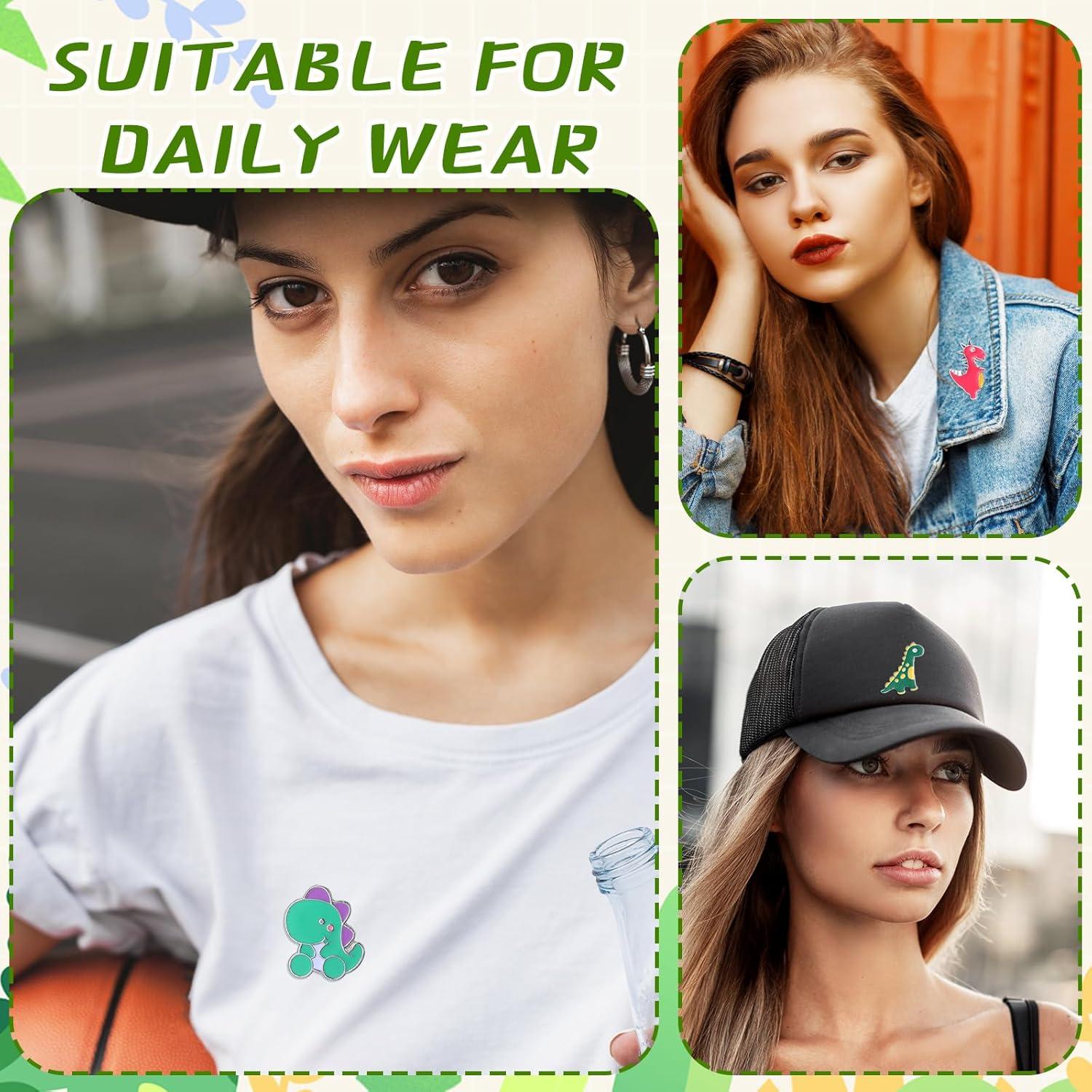 Giegxin 40 Pines de Esmalte de Dinosaurio para Ropa y Mochilas