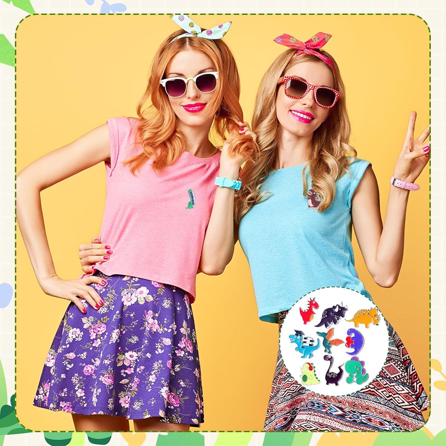 Giegxin 40 Pines de Esmalte de Dinosaurio para Ropa y Mochilas