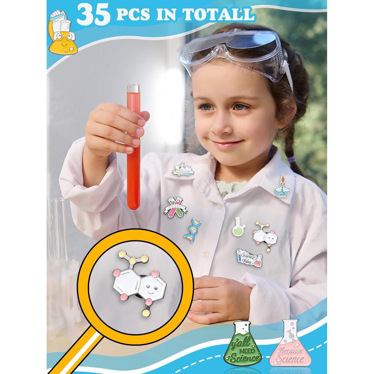 Kajaia 35 Piezas Pines de Esmalte Ciencia para Ropa y Mochilas