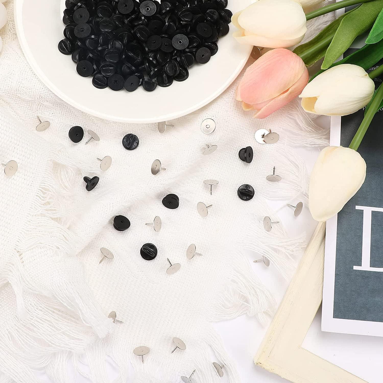 Respaldo de Pin de Goma JANYUN 40 Piezas 11mm Clutch Mariposa