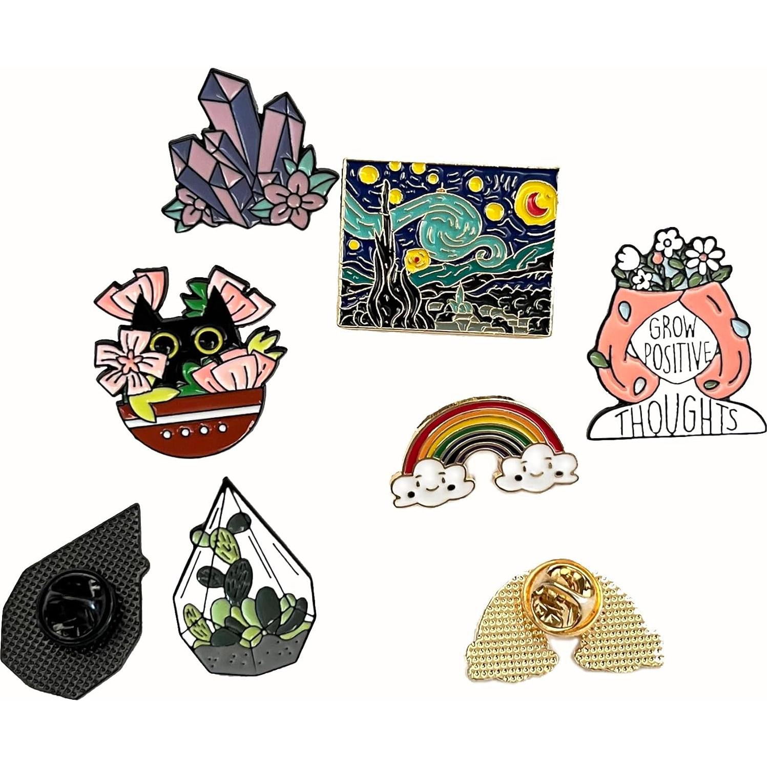 Conjunto de 12 Pines de Esmalte Lindos para Ropa y Mochilas