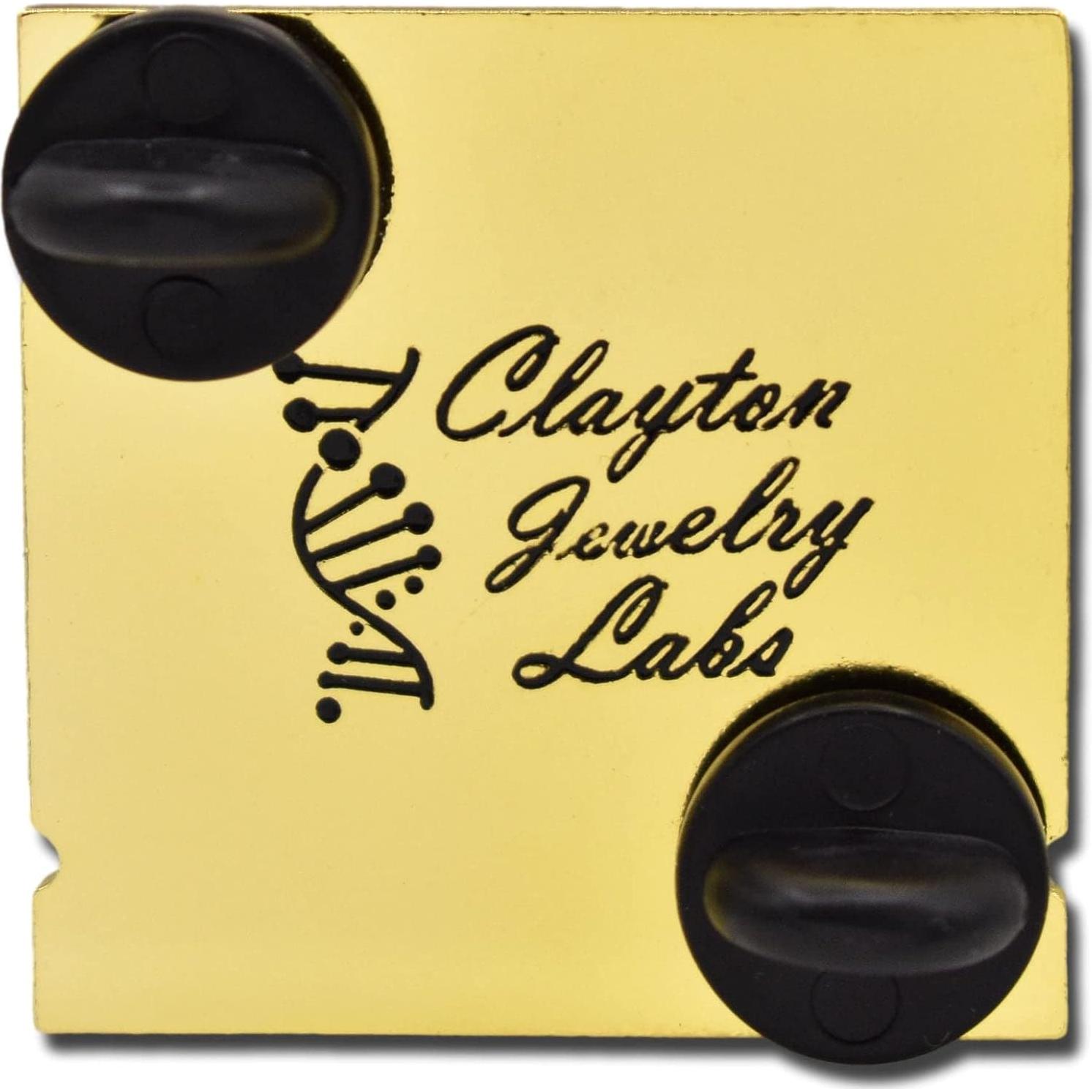 Pin de Esmalte Duro Clayton con Chip de Procesador Dorado