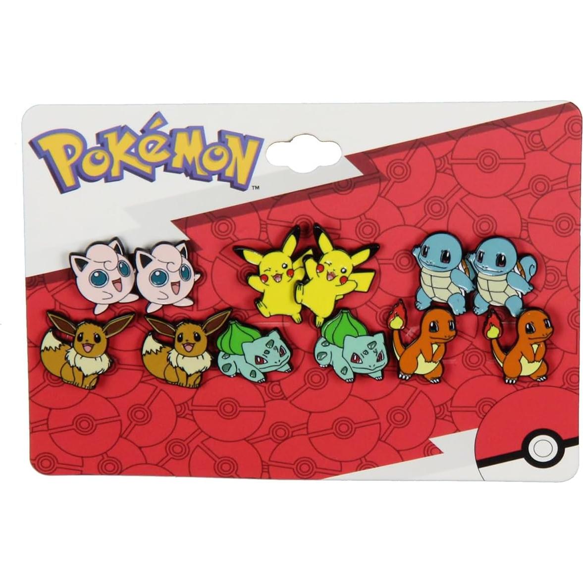 Set de 6 Pendientes de Pokemon Joyería Bioworld Unisex