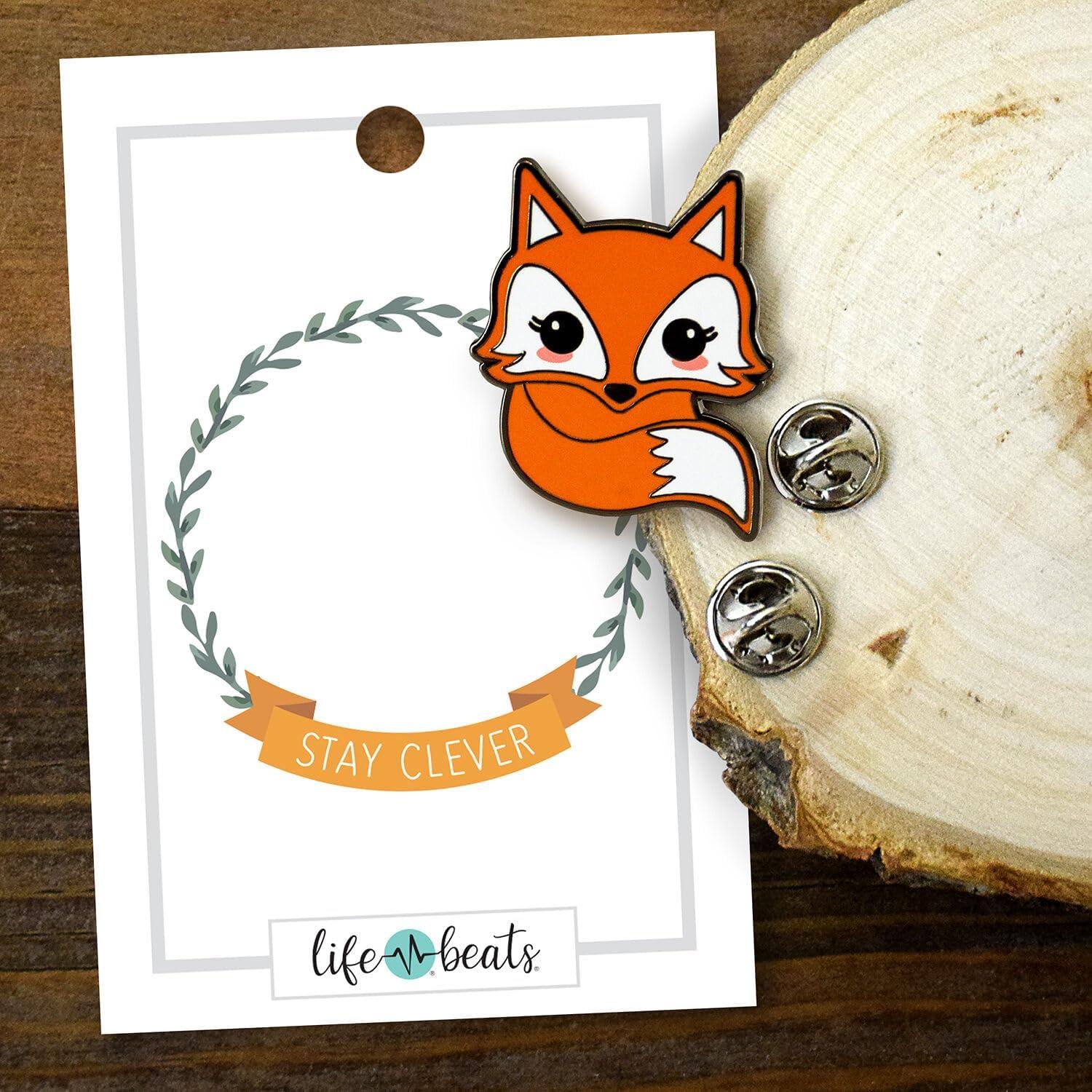 Pin de esmalte de zorro LifeBeats - Accesorio divertido y duradero