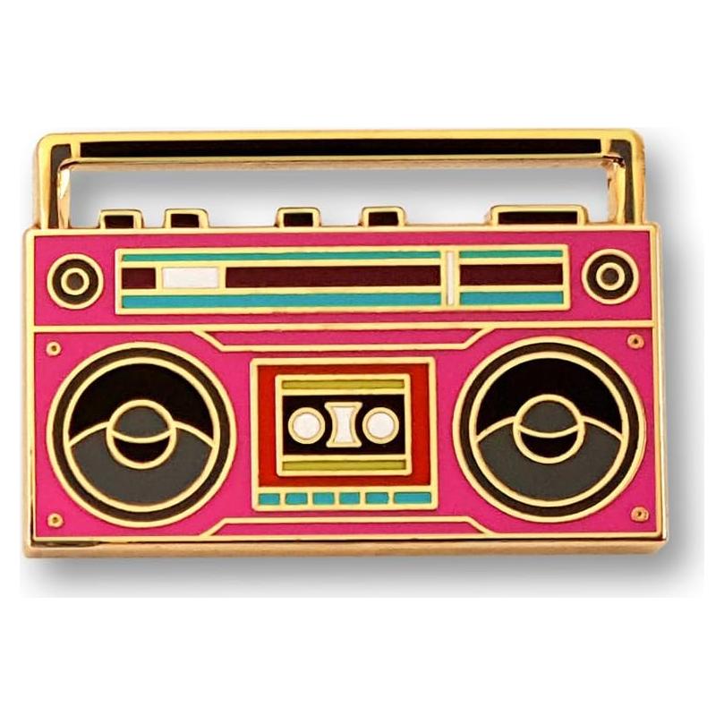 Pin de Solapa Esmalte Retro Boombox Pinsanity 3.18 cm