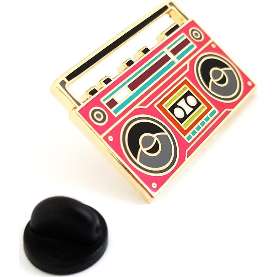Pin de Solapa Esmalte Retro Boombox Pinsanity 3.18 cm