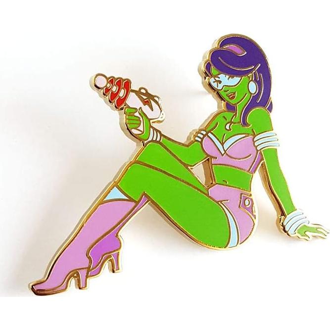 Pin de Esmalte Retro Alien Pin Up Girl Pinsanity 4.45cm
